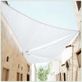 Colourtree 8' X 8' X 8' White Triangle Sun Shade Sail Canopy Mesh Fabric Uv Block Upf50 - Commercial Heavy Duty - 190 Gsm - 3 Ye