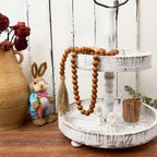 Omishe Wood Bead Garland With Tassels, 59In Wooden Beads Garland, Decorative Beads Garland Decor, Farmhouse Beads Garland For Wa