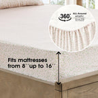Freshculture Floral Bed Sheets - Ultra Soft California King Sheets Set - Brushed Microfiber Pink Floral Sheets- Deep Pockets - E