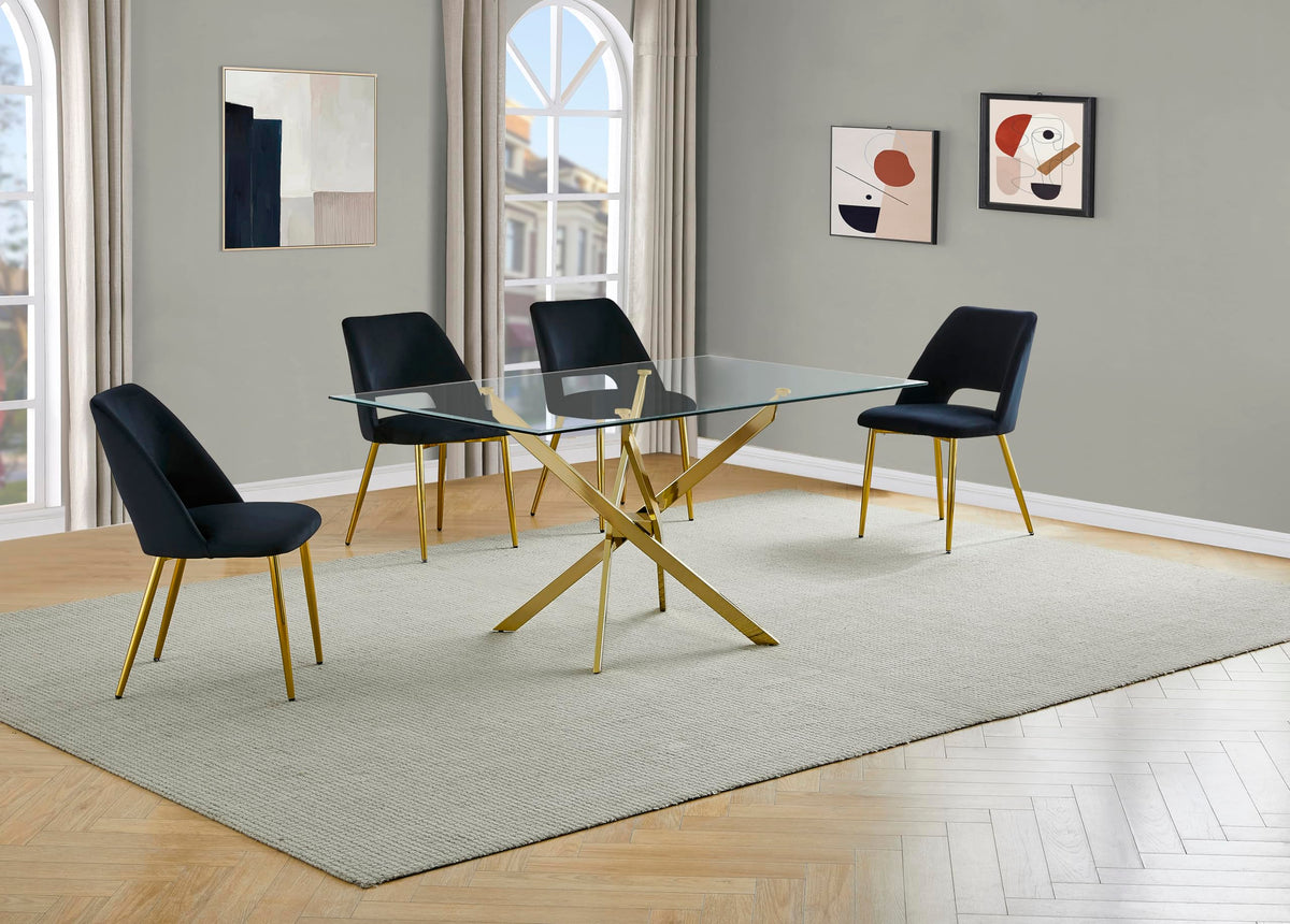 Best Quality Furniture D234-Sc226/7/8/9 Dining Set, 5-Piece, Black