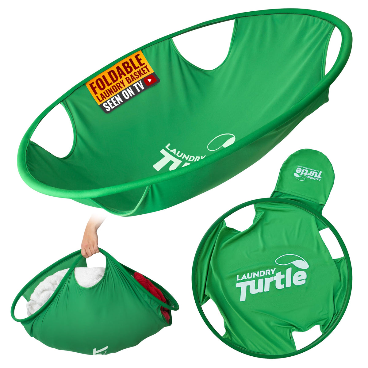 Laundry Turtle Large 26'' Collapsible Laundry Basket | Revolutionary Foldable Laundry Hamper & Laundry Basket for Dirty Clothes 