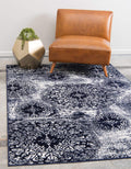 Unique Loom Sofia Collection Area Rug - Grand (7 10 x 11 Rectangle, Navy Blue/ Ivory)