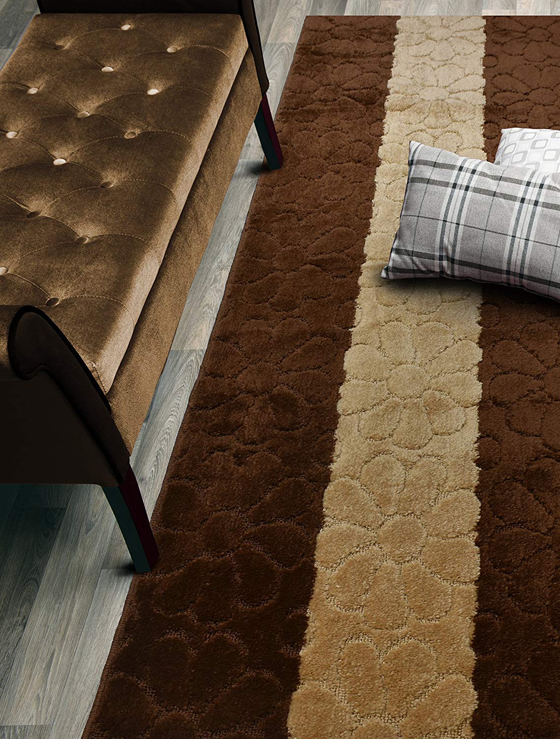 ORFA HOME Custom Size Hallway Runner Rug, Slip Resistant, 26 Inch Wide X Your Choice of Length, Daisy Brown, 26 Inch X 12 feet