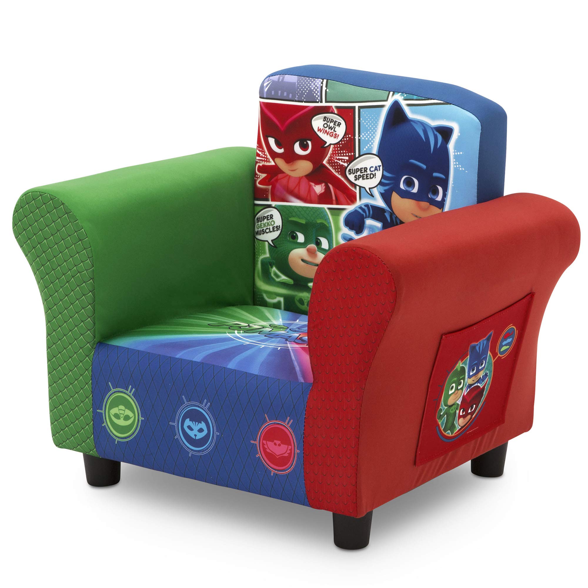 Delta Children Upholstered Kids Chair, Pj Masks, Wood, 1 Count, Model UP83582PJ-1170