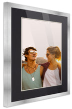 24X36 Frame Silver Wood With Black Mat | 28X40 Frame Matted To 24X36 | Display Your Print Under Uv Acrylic Shatter Guard Front,