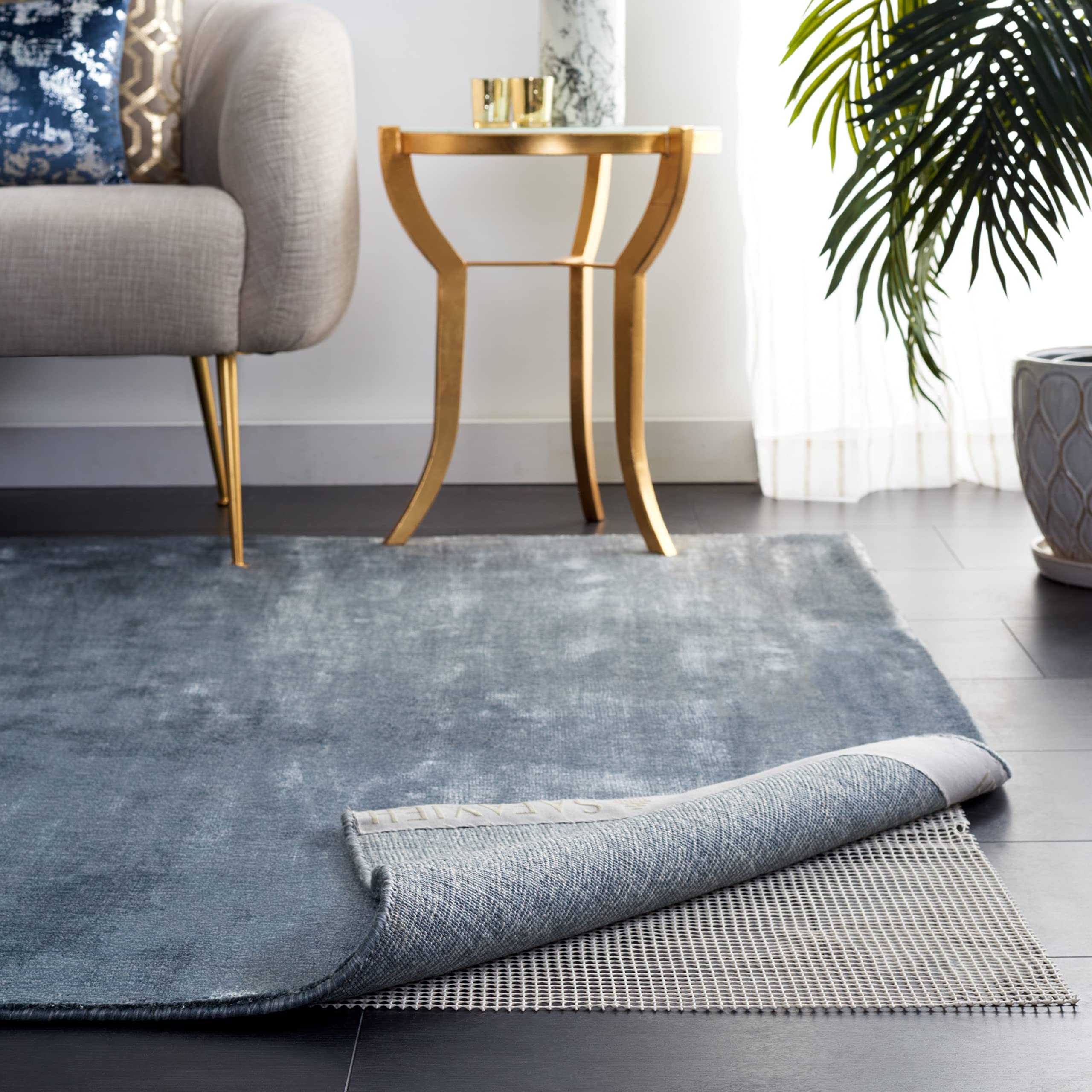 SAFAVIEH Non Slip Anti Skid Grippy Stay in place Rug Pad Under Carpet, Stable on all Hard Floors (16 Runner)