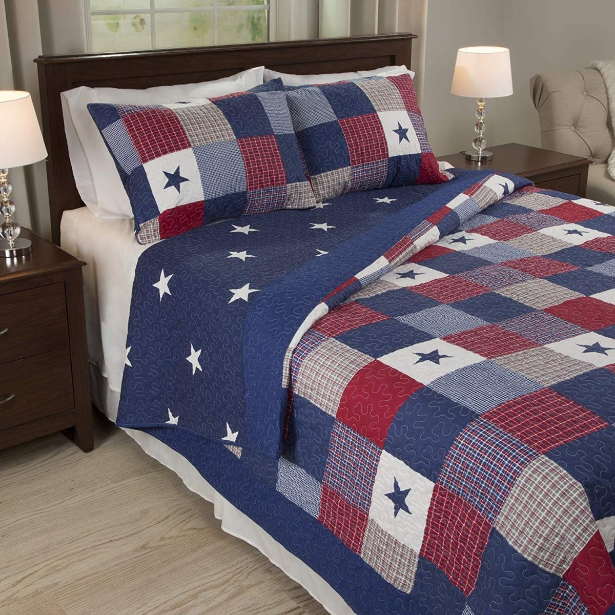 Bedford Home Caroline 2 Piece Twin Quilt Set, Multicolor