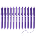 Writon Retractable Gel Pens, Comfort Barrel, 0.7Mm Fine Point, Purple Ink, 12 Pack