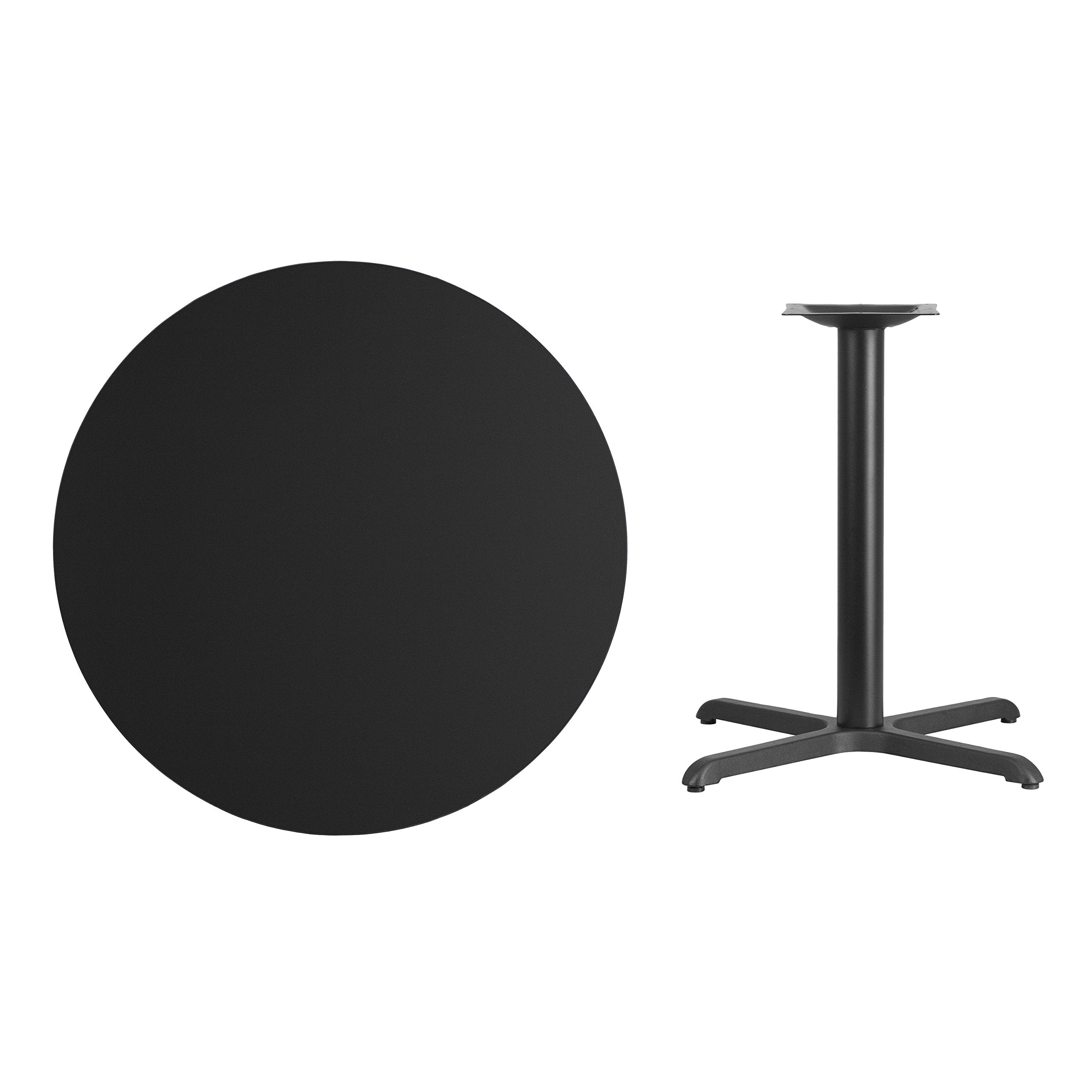 Flash Furniture Stiles 36'' Round Black Laminate Table Top with 30'' x 30'' Table Height Base