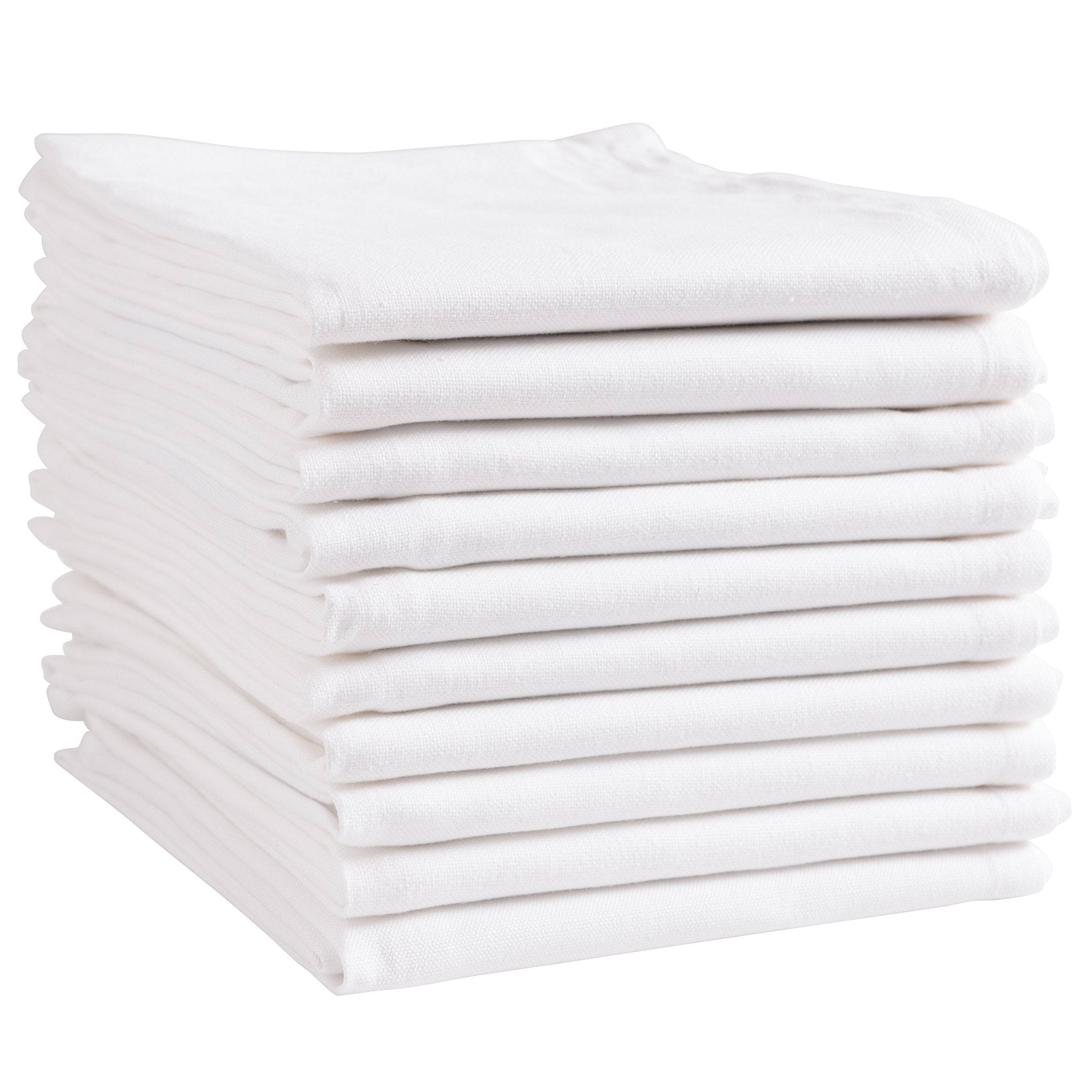 KAF Home White Kitchen Towels, 10 Pack, 100% Cotton - 20 x 30, Soft and Functional Multi-Purpose, Baking, Cooking, Cleaning, Pri