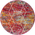 Unique Loom Trellis Frieze Collection Area Rug - Geometric (3 Round, Multi/ Ivory)