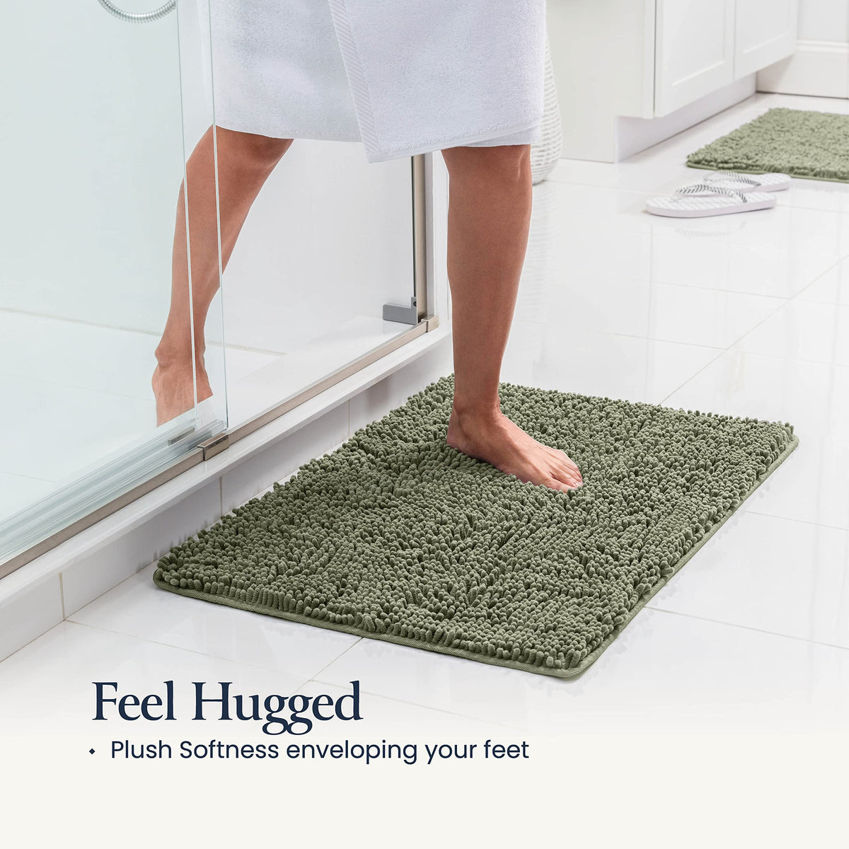 Belador Bathroom Rugs Sets 2 Piece- Plush Bath Mat Set Quick-Dry Soft Chenille Bathroom Mat With Rubber Backing, Absorbent Bathr