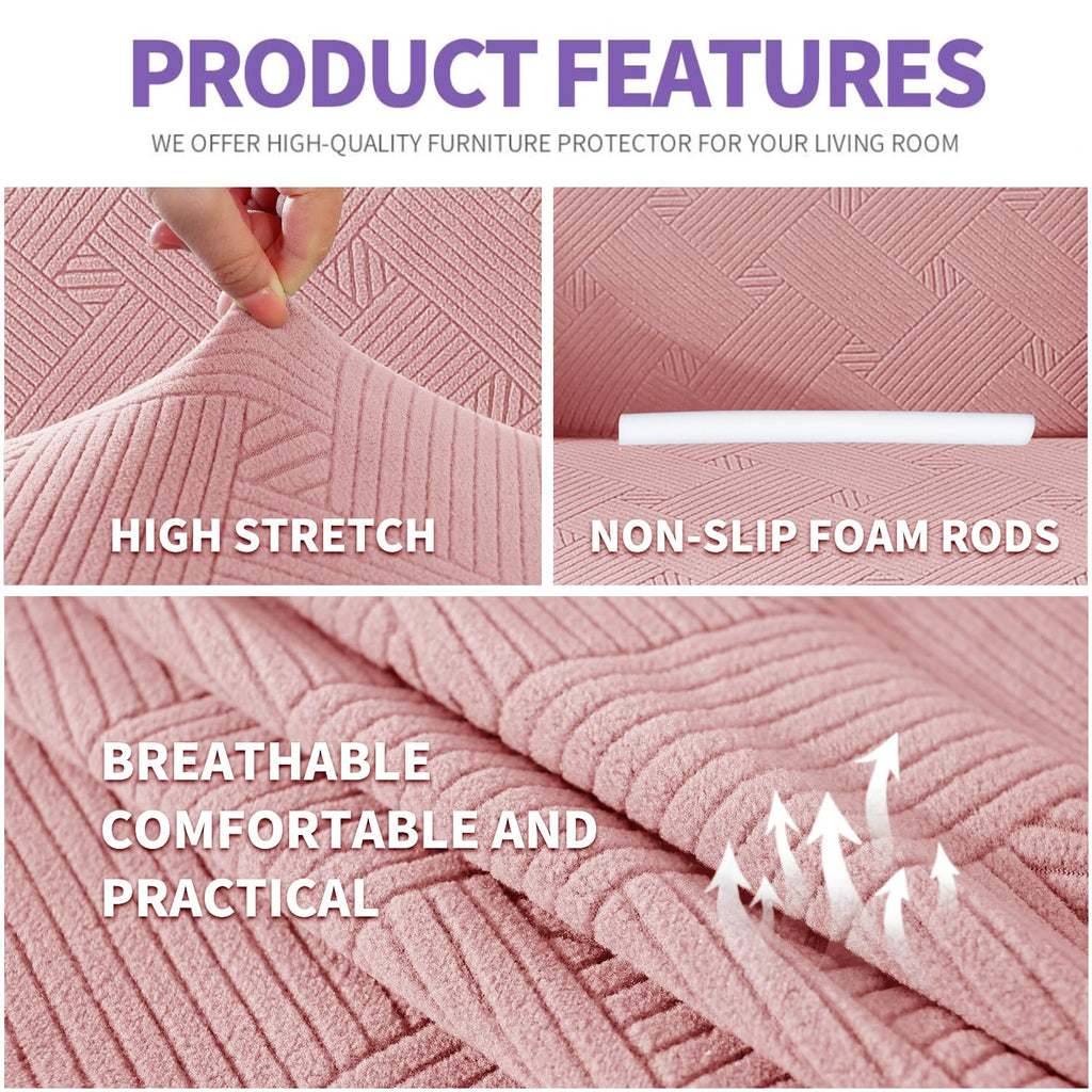 Znsayotx Super Stretch Loveseat Covers (55'-69'), New Striped Love Seat Slipcover, Dogs Pet Friendly Anti-Slip Couch Protector Spandex Durable 2 Seater Fabric Sofa Cover (Chintz Rose, Loveseat)