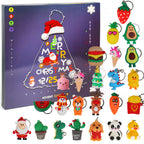 Ogrmar Christmas 2023 Advent Calendar for Kids Holiday Countdown Calendar with 24 Pcs Micro Lovely Silicone Doll Key Ring Christ