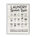 Stupell Industries Laundry Symbols Guide Typography Beige 11 x 14, White Framed