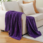BATTILO HOME Chenille Knitted Throw Blanket, 51"x67", Super Soft Dark Purple, Cozy Decorative Blanket for Couch & Bed
