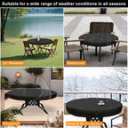 Sunico Outdoor Patio Table Cover Round, Waterproof Outdoor Patio Furniture Cover For Tables 48 Dia 4 H Inch