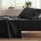 Bedsure Twin Sheets Set Black - Soft Twin Bed Sheets, 3 Pieces Hotel Luxury Twin Sheets, Easy Care Polyester Microfiber Cooling