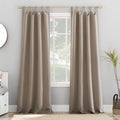 Sun Zero Easton Energy Saving Blackout Tab Top Curtain Panel, 40 x 84, Stone