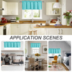 Dwcn Kitchen Valance For Windows, Aqua Valance Solid Short Topper, Bathroom/Basement Curtain Valance - 1 Panel, 52 X 18 Inch, Aq