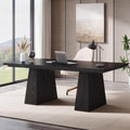 Tribesigns 63-Inch Executive Desk, Large Office Computer Desk with Double Pedestal, Modern Simple Workstations Writing Table Con