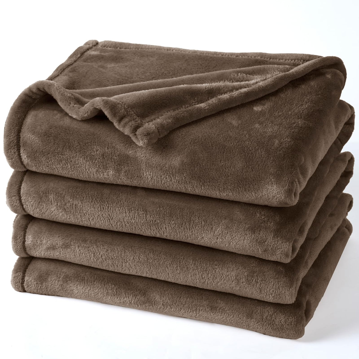 Phf Ultra Soft Fleece Blanket Queen Size, No Shed No Pilling Luxury Plush Cozy 300Gsm Lightweight Blanket For Bed, Couch, Chair, Sofa Suitable For All Season, 90' X 90', Cocoa Brown