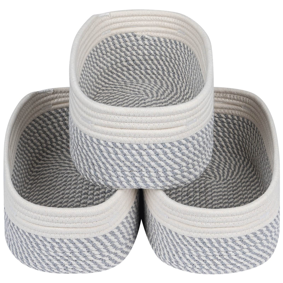 CubesLand Small Woven Storage Baskets for Shelves ,Closet Storage Bins for Shelves, Rope Baskets for Organizing, Baby Nursery To