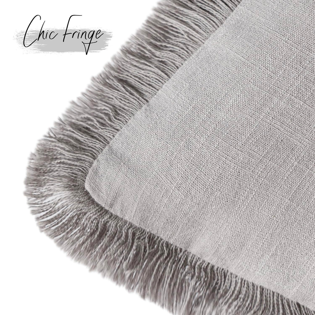 Foindtower Decorative Linen Fringe Throw Pillow Covers Cozy Boho Farmhouse Cushion Cover With Tassels Accent Pillowcase For Chai