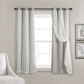 Lush Decor Sheer Grommet Curtains With Insulated Blackout Lining, Window Curtain Panels, Pair, 38'W X 63'L, Light Gray - Curta