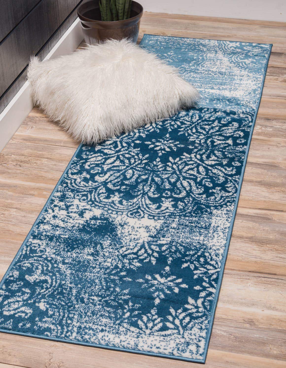 Unique Loom Sofia Collection Area Rug - Grand (3 3 x 19 8 Runner, Blue/ Ivory)