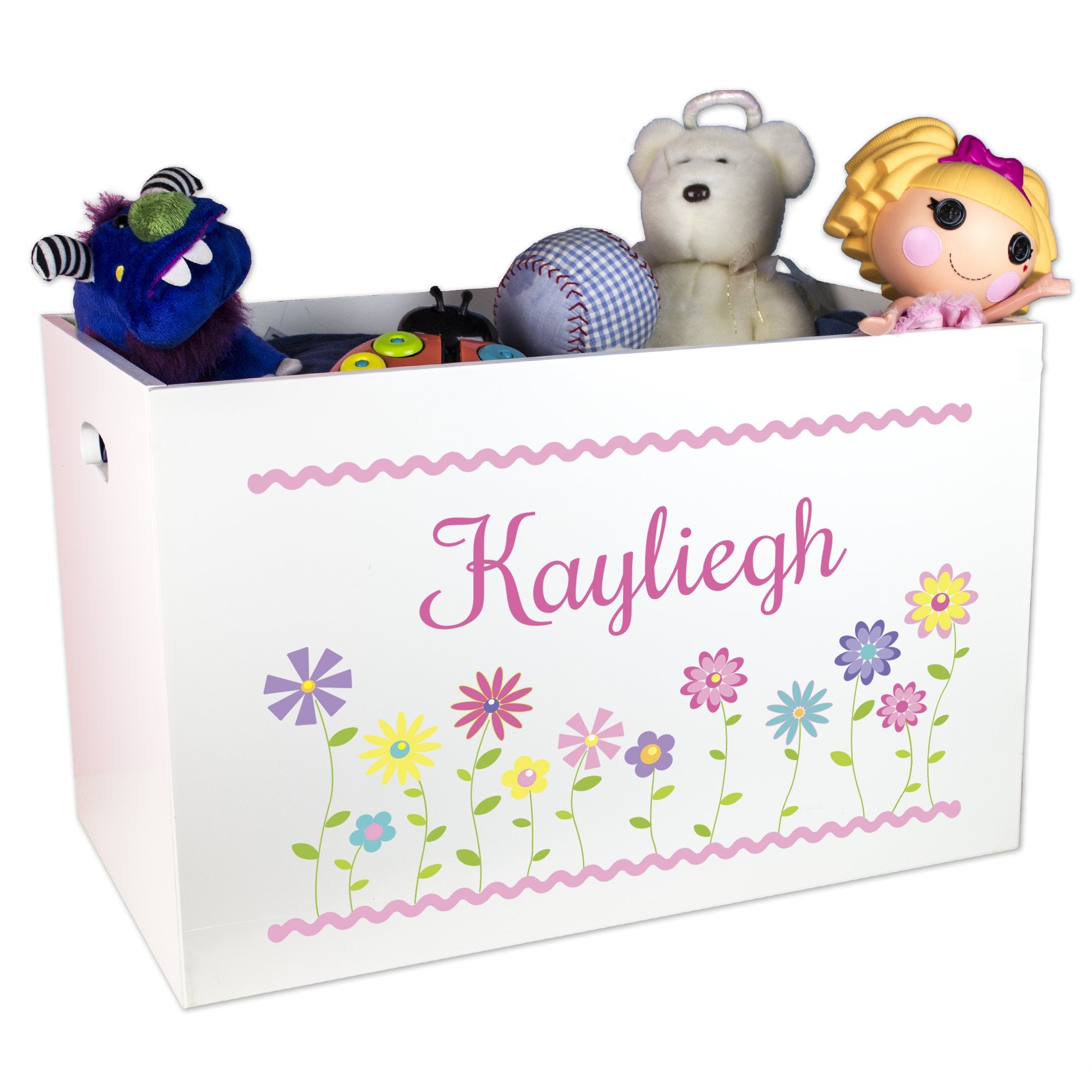 My Bambino Personalized Toy Storage Box and Bin Newborn Gift (Stemmed Flower)