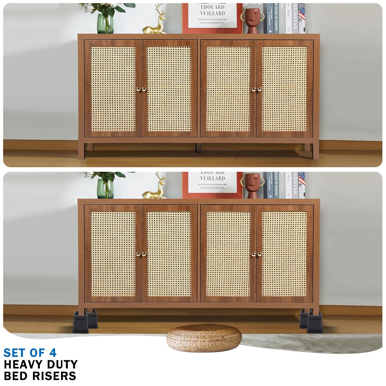 Annkut Bed Risers 12 Inch Heavy Duty,Elevation In Heights 1,2,3,4,5,6,7,8,9,10,11,12 Inch,Adjustable Furniture Risers For Chair