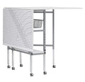 Sew Ready Foldable Hobby and cutting grid Table - 5875 W x 365 D White Arts and crafts Table with grid Top and Silver Storage Dr