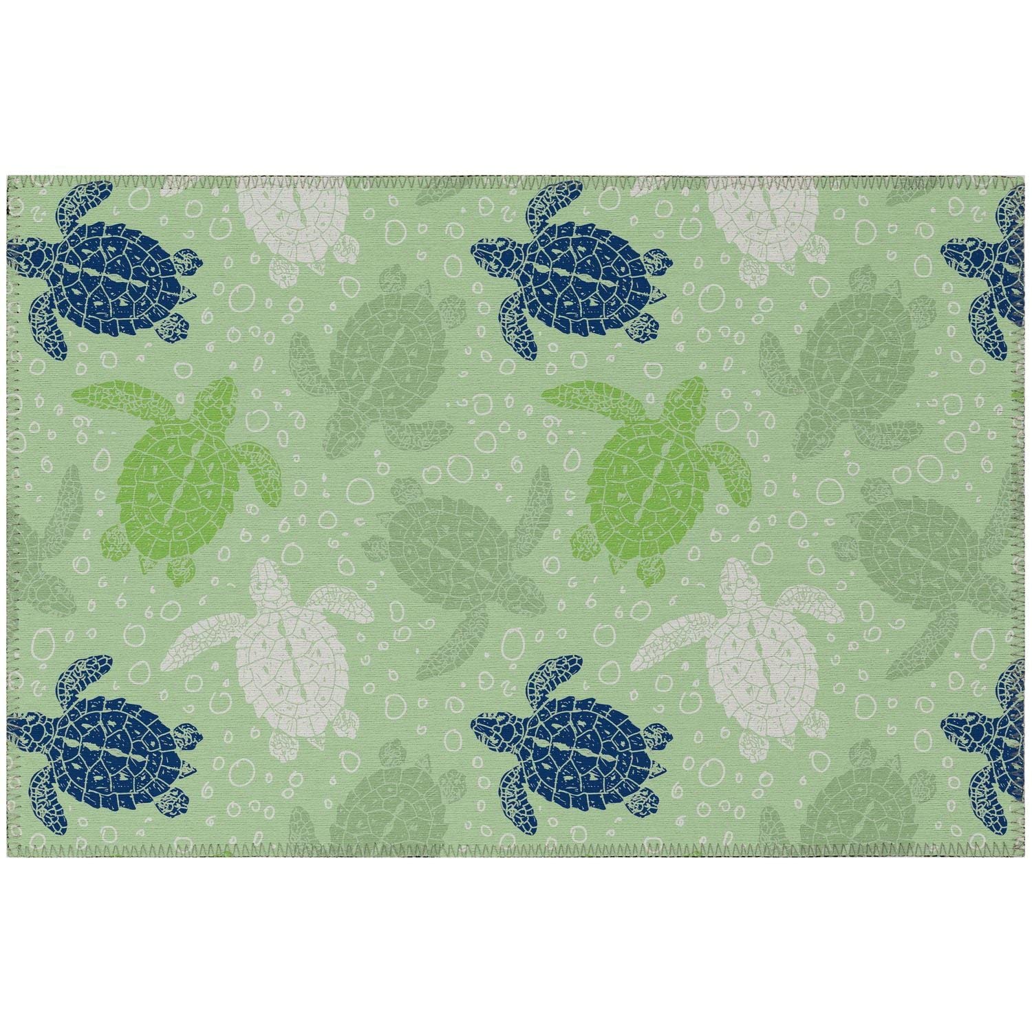 Seabreeze Sz13 Green Coastal Rug Rectangle 10' X 14'
