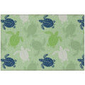 Seabreeze Sz13 Green Coastal Rug Rectangle 9' X 12'