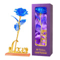 Christmas Romantic Rose Gifts For Her With Love Stand,Birthday Gifts For Women,Blue Christmas Rose Flower Gifts For Mom,Wife,Fri