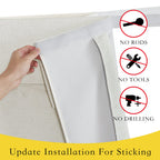 Nicetown French Door Curtain For Doorway, 100% Blackout Linen Door Window Shade For Office/Bathroom Thermal Insulated Tie Up Curtain For Sliding Glass Door, 36' Wide X 72' Long, Off White, 1 Panel