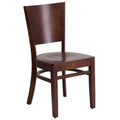 2 Pk. Lacey Series Solid Back Walnut Wooden Restaurant Chair