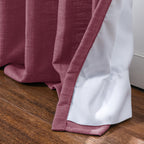 Twopages Double Layer Lined Curtain Burgundy Red Linen Blend Light Filtering Pinch Pleat Curtain For Kitchen, Room Darkening Win