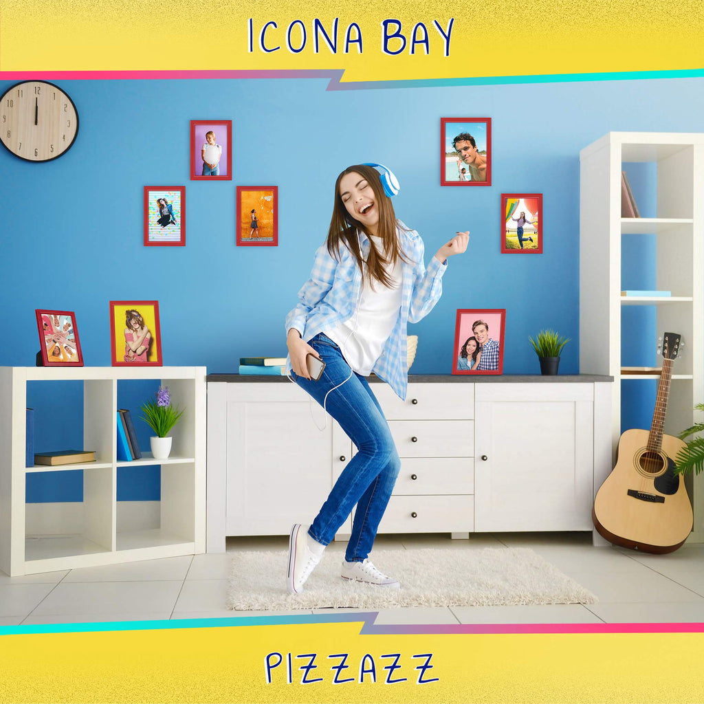 Icona Bay 8X10 Picture Frames (Red, 3 Pack), Colored Solid Wood Scandinavian Style Frames For Photo, Pizzazz Collection