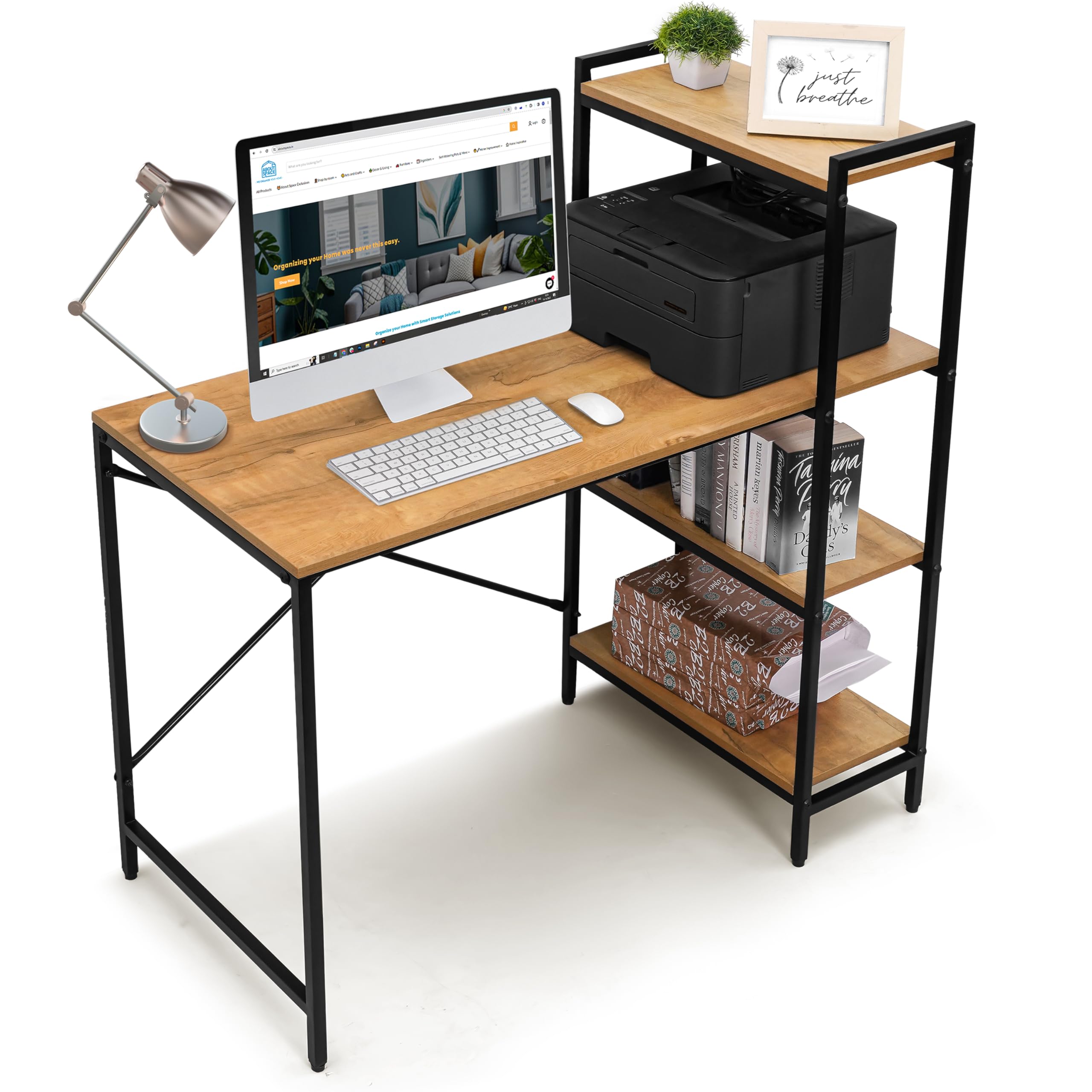 About Space Computer Table For Home  4 Tier Storage Study Desk For Students, Adults Work Table For Home Office  Pc, Laptop, De