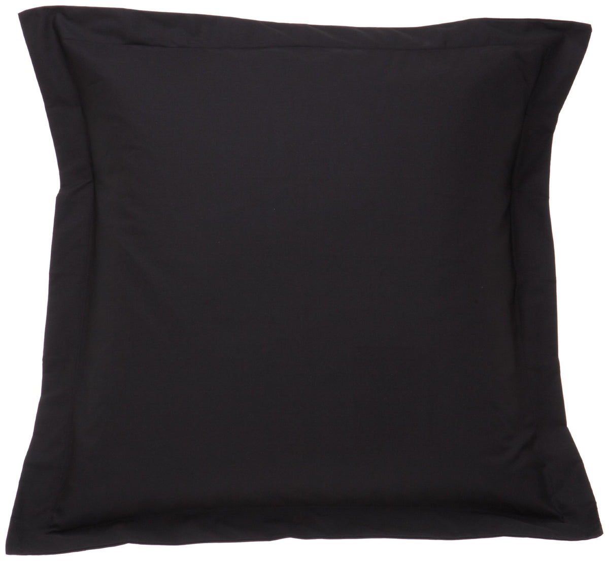 Fresh Ideas Poplin Tailored Pillow Sham, Euro, Black