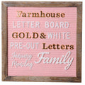Rustic Felt Letter Board 10X10In Changeable Letter Board Sign With Precut Letters, Pink Felt Message Board With Farmhouse Wooden