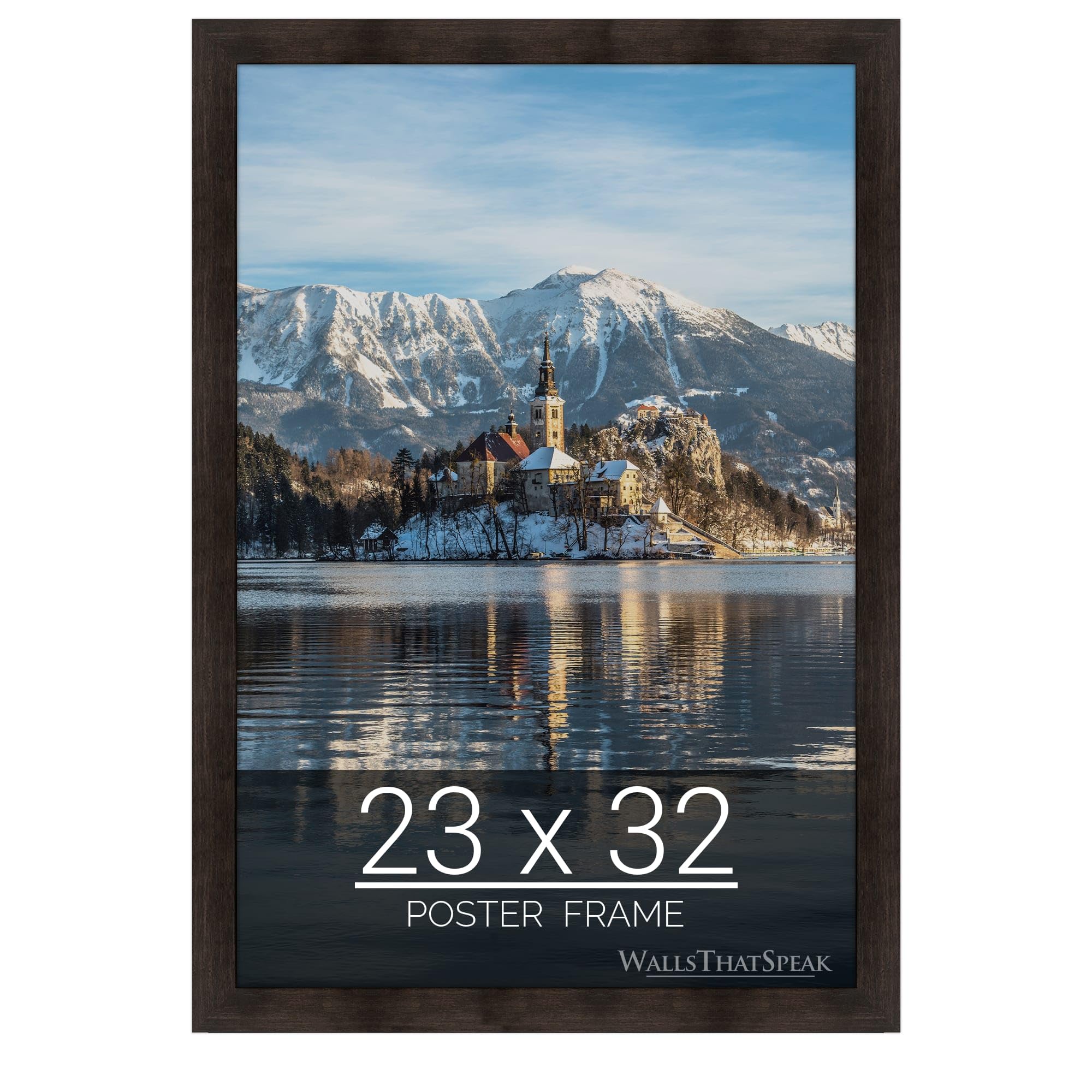 wallsthatspeak 23x32 Espresso Brown Picture Frame for Puzzles Posters Photos or Artwork