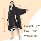 Catalonia Oversized Hoodie Blanket Sweatshirt, Wearable Sherpa Fleece Giant Pullover For Adults Men Women Teenagers Wife Girlfri