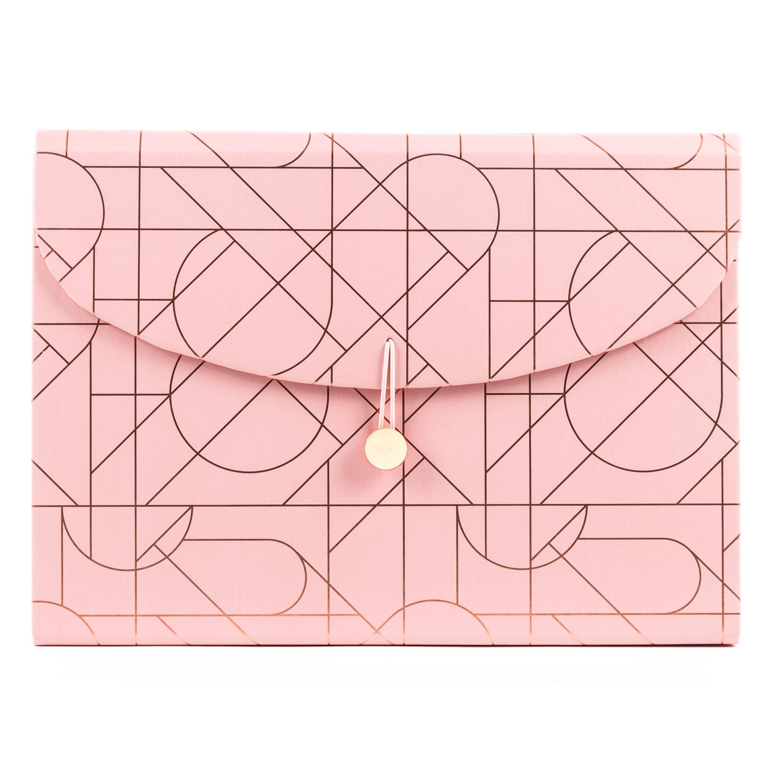 U Brands Modern Pretty Fashion Expandable File Folder, Letter Size, 13 Pockets, Pink