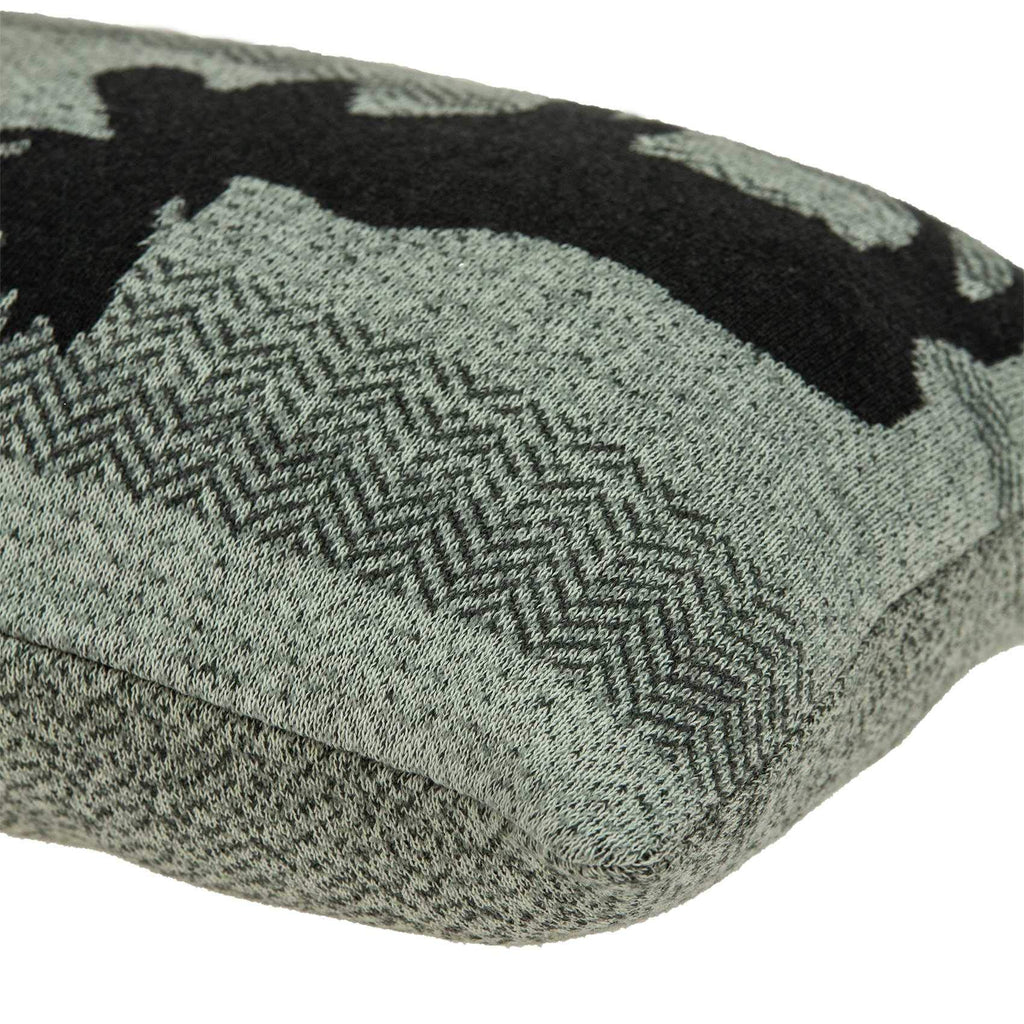 HomeRoots 100% Cotton Parkland Collection Buck Lodge Grey Pillow Cover with Poly Insert