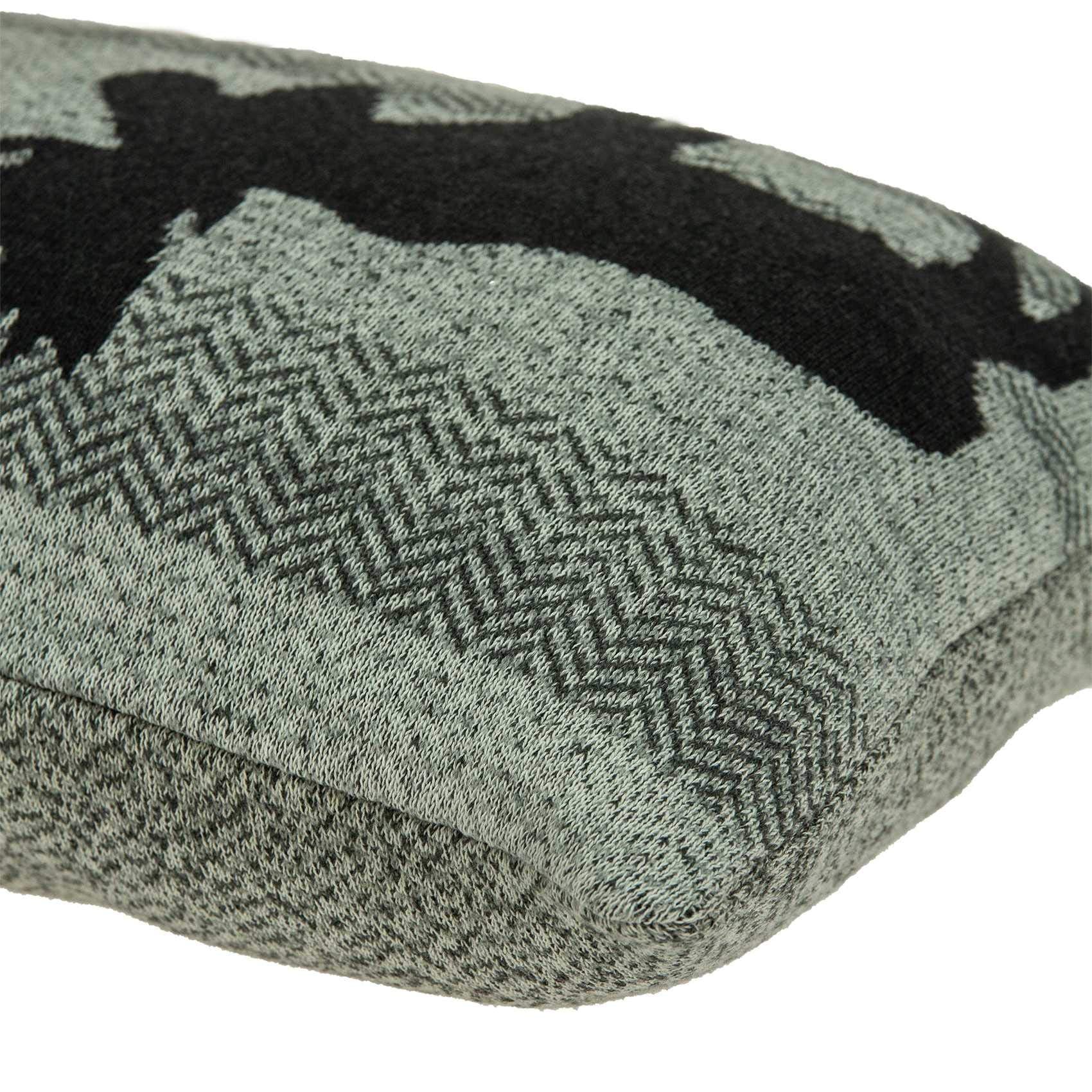 HomeRoots 100% Cotton Parkland Collection Buck Lodge Grey Pillow Cover with Poly Insert