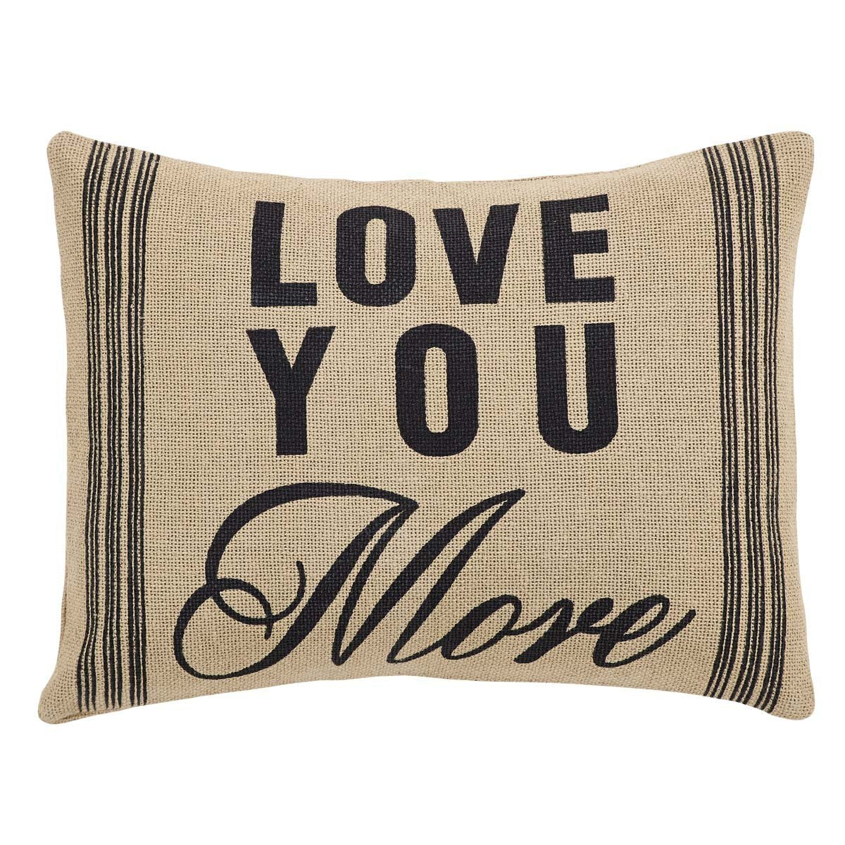 Vhc Brands Burlap Graphic Pillow, 14X18, Love You More
