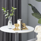Deco 79 Glam Metal Bookends, 2 Pieces Small Size, Gold